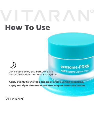 VITARAN Exosome-PDRN NMN Sleeping Cream Anti-aging Capsule Formula with Triple Care Technology for Skin Barrier Repair Elasticity Rejuvenation - Buy Online on GoSupps.com