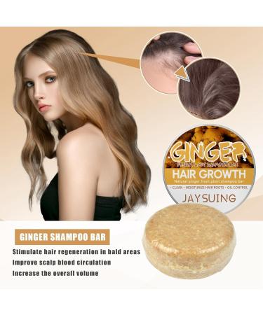 Organic Ginger Shampoo Bar - 2pcs Handmade Natural Solid Shampoo for Thicker Longer Softer Hair | Eco-Friendly Shampoo Bar Soap - Buy Online on GoSupps.com