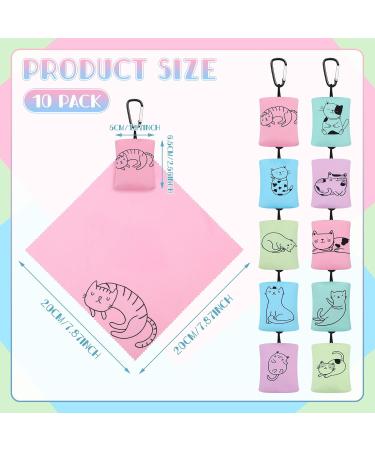 10 Pcs Cute Kitty Cat Microfiber Cleaning Cloths - Soft Eyeglasses & Screen Cleaner with Hanging Ring - Ideal for Glasses Camera Cell Phones - 6x7 Inches - Buy Online on GoSupps.com