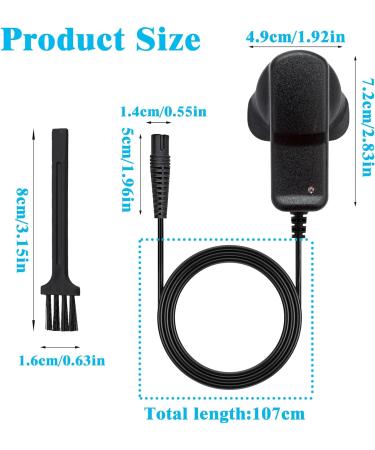 Braun Shaver Charger | 12V UK Adapter Power Cord for Series 3/5/7/9 & Silk-epil 5/7/9 | Compatible with 3010S 3020S 3040S - Electric Razor Beard Trimmer Cable - Buy Online on GoSupps.com