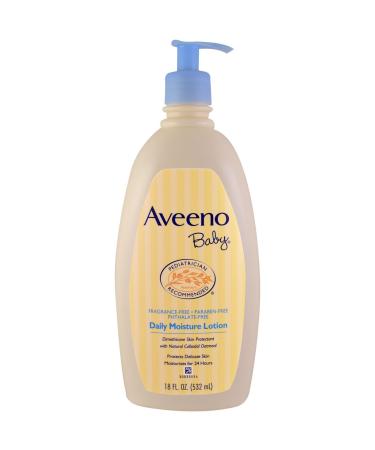 Aveeno Baby Daily Moisture Lotion Fragrance Free (18 fl. oz 2 pk.) Non-Greasy Formula Absorbs Quickly 18 Fl Oz (Pack of 2)