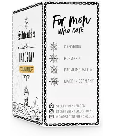 St rtebekker Premium Sandalwood Hand Soap | Solid Men's Soap with Sea Buckthorn and Rosemary | Warm Sandalwood Scent | Vegan and Free Core Soap - Buy Online on GoSupps.com