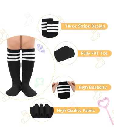 American Trends Kids Soccer Socks - Knee High Tube Long Socks for Boys Girls, 1 Pack (6-9 Years), Black White - Buy Online on GoSupps.com