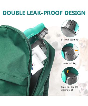 Portable Dog Water Bottle | Leak-Proof Dog Water Dispenser for Walking, Hiking, Travel | BPA-Free (27oz) Green - Buy Online on GoSupps.com