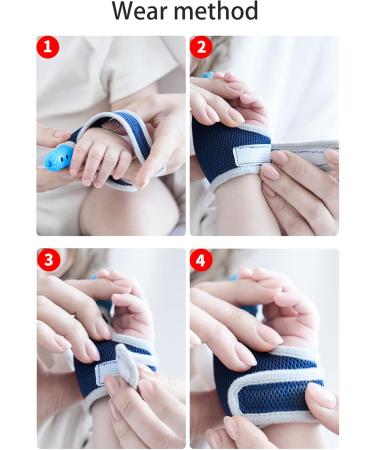 Baby Finger Protector - Adjustable Silicone Glove to Stop Thumb Sucking (Blue) | International Shipping - Buy Online on GoSupps.com