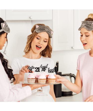 24 PCS 21st Birthday Cupcake Toppers - Hello 21 Twenty One Picks for Cake Decorations in Black - Buy Online on GoSupps.com