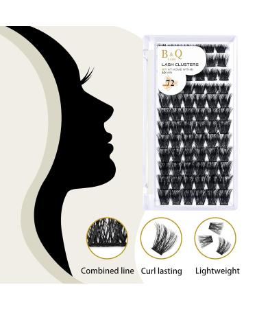 Buy BQ Lash Single Eyelash Clusters - Colored DIY Eyelash Extensions | 72 Individually Packaged Black Lashes (B01 B02 B09) D-12mm & B06 - Buy Online on GoSupps.com
