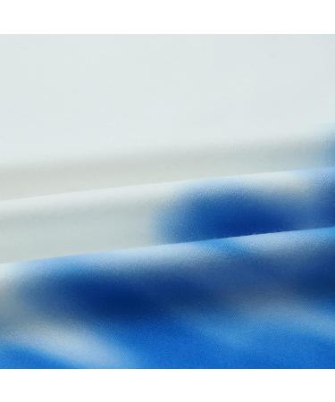 Women's Blue Tie Dye V-Neck Hoodie | Casual Gradient Sweatshirt | Drawstring, Size XL - Buy Online on GoSupps.com