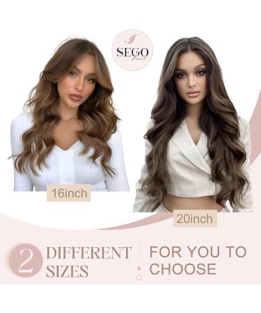 SEGOHAIR Invisible Wire Hair Extensions One Piece Hair Extensions Synthetic Hair Extension 16 inch Long Straight No Clip in Hairpieces Hair Pieces for Women-Dark Brown - Buy Online on GoSupps.com