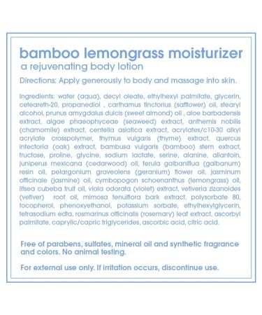 Lather Bamboo Lemongrass Moisturizer - Nourishing Hydration 8 fl oz - Buy Online on GoSupps.com