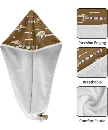 Cute Doodle Puppy Dry Hair Cap & Towel Set | Quick Drying Super Absorbent Soft & Comfortable | 2 Piece with Button Headband - Buy Online on GoSupps.com