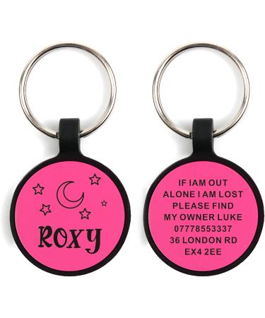 Dog Tag Personalised Dog Name Tag Custom Dog ID Tag Dog Tags for Pets Engraved Silicone Dog Tag for Cat Pet Dog Puppy Personalised Dog Collar for Cats Dogs (Pink Round) - Buy Online on GoSupps.com