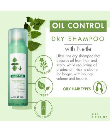 Klorane Dry Shampoo with Nettle 3.2 oz - Regulates Oil Production - Paraben & Sulfate-Free - Buy Online on GoSupps.com