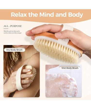 Cozycom Professional Dry Brushing Body Brush - Natural Bristle for Cellulite and Lymphatic Health - Wet or Dry Brush for Skin Improvement - Buy Online on GoSupps.com
