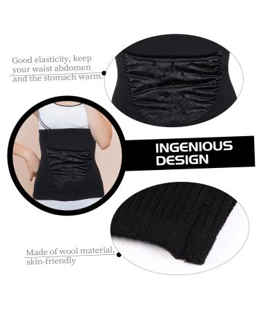 FRCOLOR Warm Wool Cashmere Kidney & Lumbar Support Belt - Winter Stomach Binder & Back Brace - XL Black - Buy Online on GoSupps.com