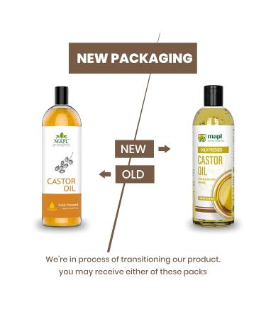 Buy MAPL Organic Castor Oil - 100% Natural Arandi Oil for Healthy Skin & Hair | Edible Pure Cold Pressed | Unrefined & Hexane Free | 200 ML - Buy Online on GoSupps.com