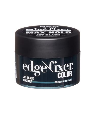Red by Kiss Color Edge Fixer 24HR Max Hold Edge Control Pomade for Fly Away and Edge Frizz Hair (Jet Black) (30mL)