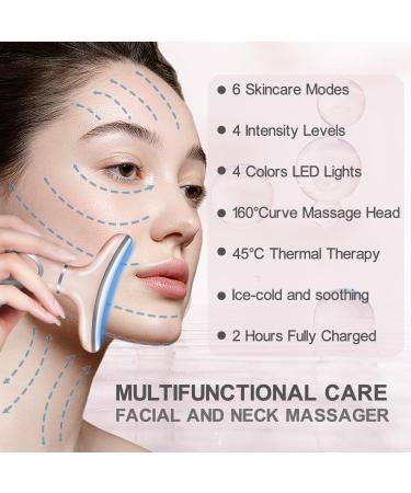 Buy Youngfocus Face-Neck Massager - Vibration Cooling & Thermal Anti-Aging Skin Care Device (Pink) - Firm & Tighten Your Skin - Buy Online on GoSupps.com