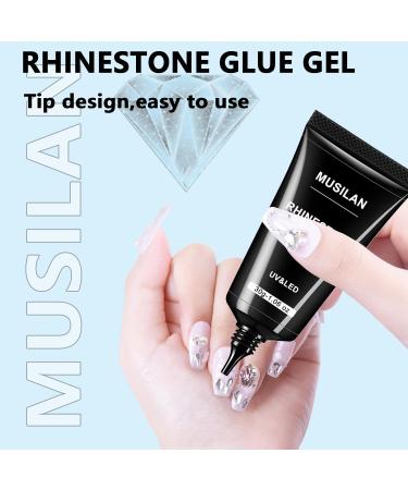 MUSILAN 3D Nail Glue Nail Art Rhinestone Adhesive Gel 30g Rhinestone Glue Curing Requires Extra Strong Adhesive Gel for Nail Tips and Nail Rhinestone Decoration Embossed 3d Nail Styling Decoration - Buy Online on GoSupps.com