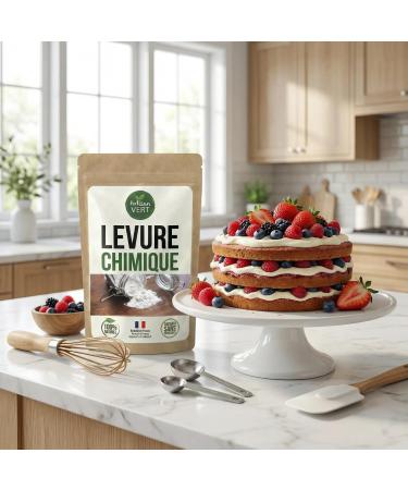 Levure chimique sachet Alternative Naturelle la levure boulang re en pot Levure Chimique Particuli rement l g re & Digeste pour cuisine recettes sucr es ou sal es g teaux healthy p tisserie maison - Buy Online on GoSupps.com