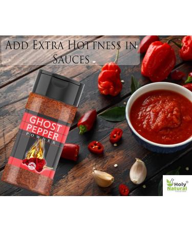 Ghost Pepper Powder (Bhut Jolokia Chili) - 3.5 oz/100 gm | 100% Pure Smoked Chili Powder for Hottest & Spicy Flavor - Buy Online on GoSupps.com