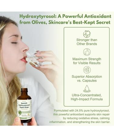 Hydroxytyrosol Liquid Drop 100% Spanish Sourced Olive Fruit Extract Super Antioxidant for Skin Aging Inflammation Hydroxytyrosol Supplement No Sugar Alcohol Free Olive Leaf Extract Alternative - Buy Online on GoSupps.com