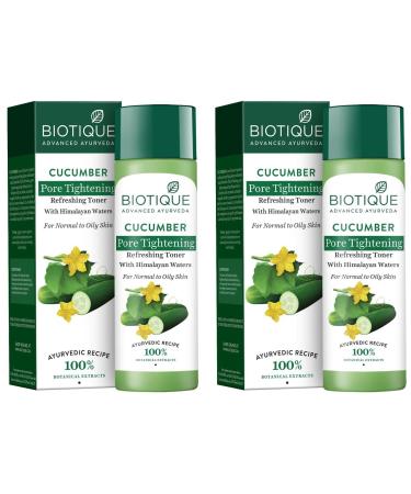 Natural Cucumber Pore Tightening Toner pH Balanced Botanical Extracts for Normal & Oily Skin 120mL 2 Pack