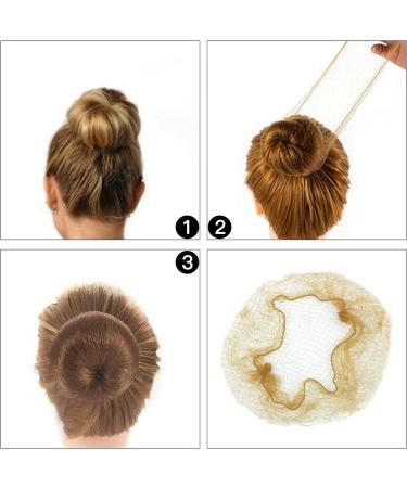 Invisible Hair Nets for Women - 20pcs Blonde Elastic Edge Mesh Hair Bun Nets - Ideal for Ballet, Gymnastics - 50cm/20inch - Buy Online on GoSupps.com