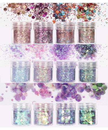 Buy Face Glitter for Festivals | Chunky Cosmetic Glitter for Hair Nails & Body Mixed Colors (5 Pack) - Buy Online on GoSupps.com