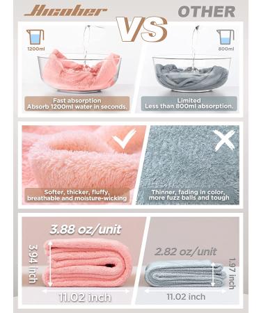 Hicober Microfiber Hair Towel 3 Pack - Hair Turbans for Wet Hair - Drying Wrap Towels for Curly Hair - Anti Frizz - Blue/Grey/Pink - Buy Online on GoSupps.com