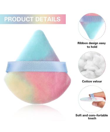 Molain Velvet Triangle Powder Puff Set - 2 Pack Makeup Sponges for Foundation & Body Powder - 6 Colorful Options - Buy Online on GoSupps.com