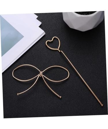 FRCOLOR metal hairclip bowknot hairpin hair clips metal Bridal hair stick Metal Bowknot Clip women hair pin barrettes for girls hollow-out hair stick self made hair accessories bride - Buy Online on GoSupps.com