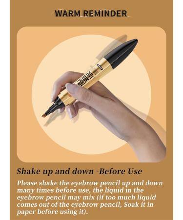  BEENLE Dual-ended eyebrow pencil 2-in-1 eyebrow pencil waterproof and long-lasting eyebrow makeup for natural and hair-like brows (01# light brown + black eyeliner) - Buy Online on GoSupps.com