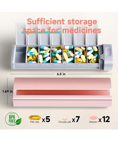 Premium 7 Day Pill Organizer - Betife Aluminum Alloy Travel Case for Vitamins & Medicines (Pink - Buy Online on GoSupps.com