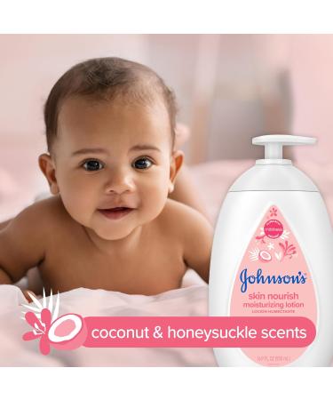 Johnson's Skin Nourish Moisturizing Baby Lotion - Coconut & Honeysuckle Scent Hypoallergenic Gentle & Lightweight for Babies Kids & Adults - 16.9 fl. oz - Buy Online on GoSupps.com