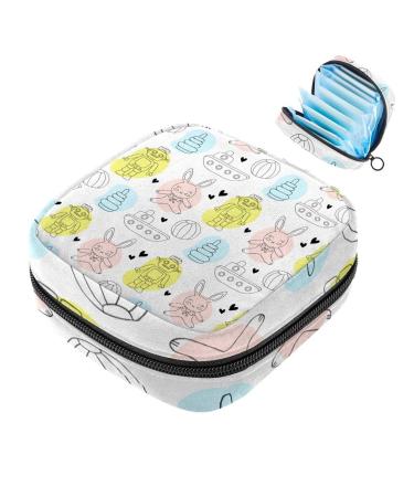 Women's napkin storage bag cartoon robot rabbit pattern menstrual cup portable women's bandages storage bags female menstruation first period bag color 10