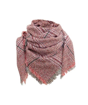Hanxiulin women's scarf winter cotton triangle scarf classic poncho casual wrap scarf autumn scarf triangular scarf unit size water melon red