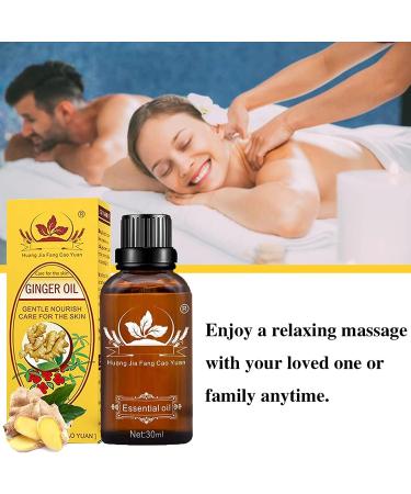 Ginger Oil Lymphatic Drainage Massage (5 Pack) - 100% Natural Plant Aroma Oil for Belly Drainage - Arnica & Grapeseed Massage Oil - Buy Online on GoSupps.com
