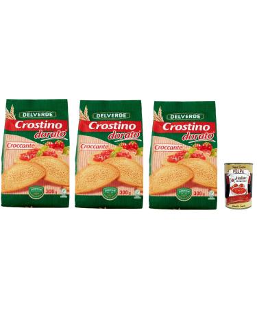 Delverde Crostino Dorato Crispy Crispy Snack Crispy Doré 3 x 300 g + Italian Gourmet Pulp 400 g
