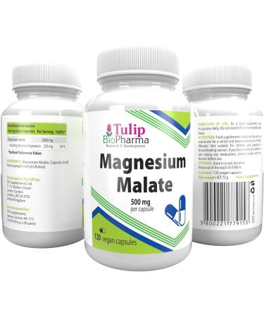 Magnesium Malate 2000mg per serving 120 vegan capsules laboratory tested by third parties no fillers or bulkers - Buy Online on GoSupps.com