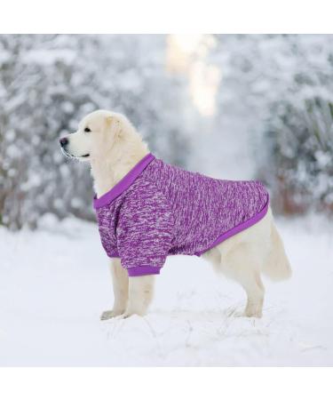 Ranypet 2 Pack Large Dog Sweater - Warm Thick Knitted Winter Clothing for Medium Dogs (3XL) - Purple & Gray - Buy Online on GoSupps.com