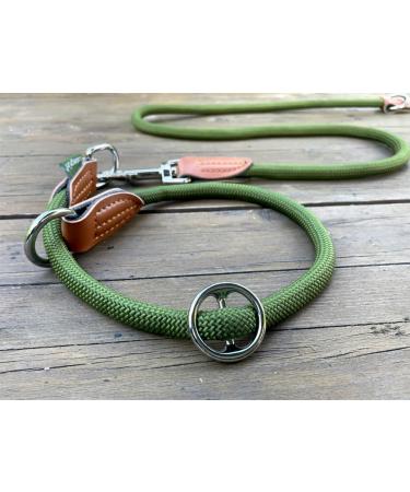 Leisegr n Adjustable Paracord Dog Collar | Nylon Devon Model | Olive Green | Size XL | International Shipping Available - Buy Online on GoSupps.com