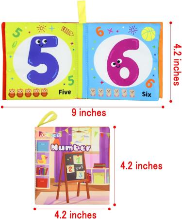 Dr.Rapeti Soft Cloth Book for Baby Infant Toddler Kids 6-Pack Crinkle Squeaky Washable Non-Toxic Early Educational Baby Book Bath Book Colorful 2 - Buy Online on GoSupps.com