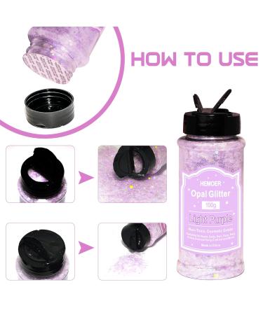 Hemoer Light Purple Opal Glitter - 100g Chunky Sequins for Resin Nail Face & Crafts | Festival Party Glitter Powder - Buy Online on GoSupps.com