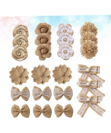 Cabilock 24pcs 1 Set Ornaments DIY Jute Handmade Party Craft Vintage Christmas Floral in Rustic Materials As Shown Medium - Buy Online on GoSupps.com