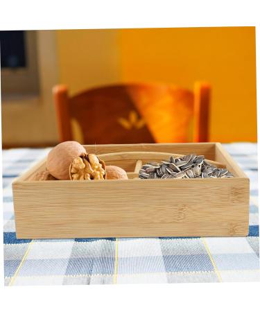 PRETYZOOM Snack Candy Serving Handle Case Fruit Divided with -Compartment Home Food Hollow Wooden Appetizer 25X6.5cm As Shown 2 - Buy Online on GoSupps.com