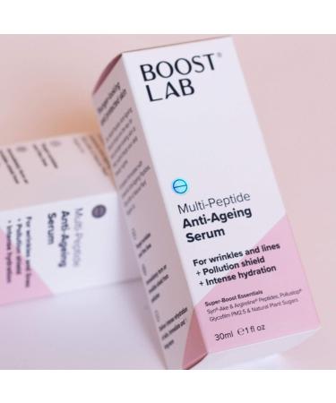 BOOST LAB Multi-Peptide Anti-Ageing Serum - Reduce Wrinkles & Facial Lines - Hydrating Serum for Men & Women - Paraben Sulphate & Fragrance Free - 30 ml - Buy Online on GoSupps.com