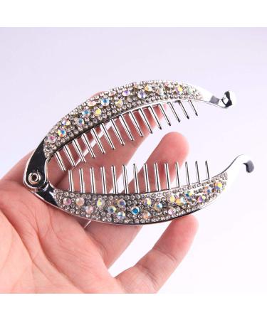 Elegant Rhinestone Banana Clip Set - 4Pcs Crystal Hair Grips for Women - Buy Online on GoSupps.com
