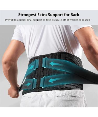 Lower Back Support Belt for Men & Women | Lordosis Pain Relief & Posture Correction | Adjustable Breathable Waist Support for Herniated Disc Sciatica & Scoliosis - Black - Buy Online on GoSupps.com