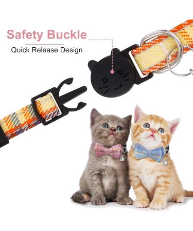AKlamater 5Pcs Cat Collars with Bow Tie Breakaway Cat Collars Quick Release Safety Kitty Collars Adjustable Pet Collars for Cats Kitten Small Pet - Buy Online on GoSupps.com